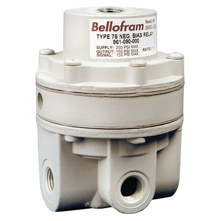 BELLOFRAM PRECISION CONTROLS Precision Relay, Fixed Negative Bias 4 psi, 0-150 psi, 1/4 NPT, 1:1 Ratio 961-090-000